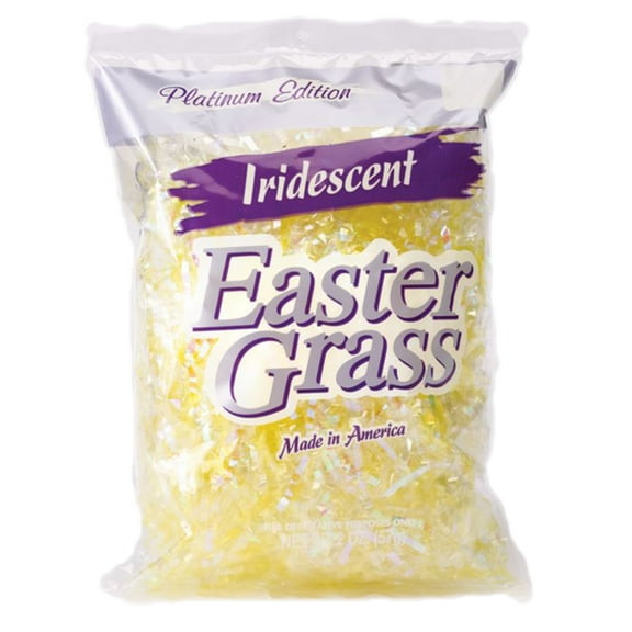 Iridescent Color Easter Grass Spring Shred Plastic Gift Basket Fill, 2 oz, Yellow