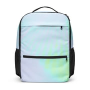 Iridescent Dot Utility Backpack   White Light Blue Modern Travel Laptop Daypack