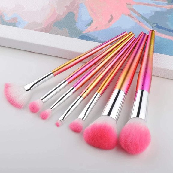 Iridescent Dragon Scales Cosmetic Makeup Brush Set 7pc