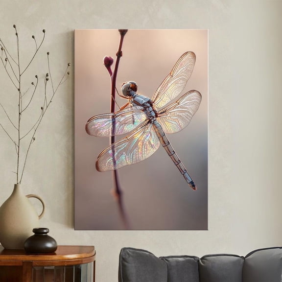 Iridescent Dragonfly Pastel Macro Nature Poster, Unframed Paper Poster 8x10in