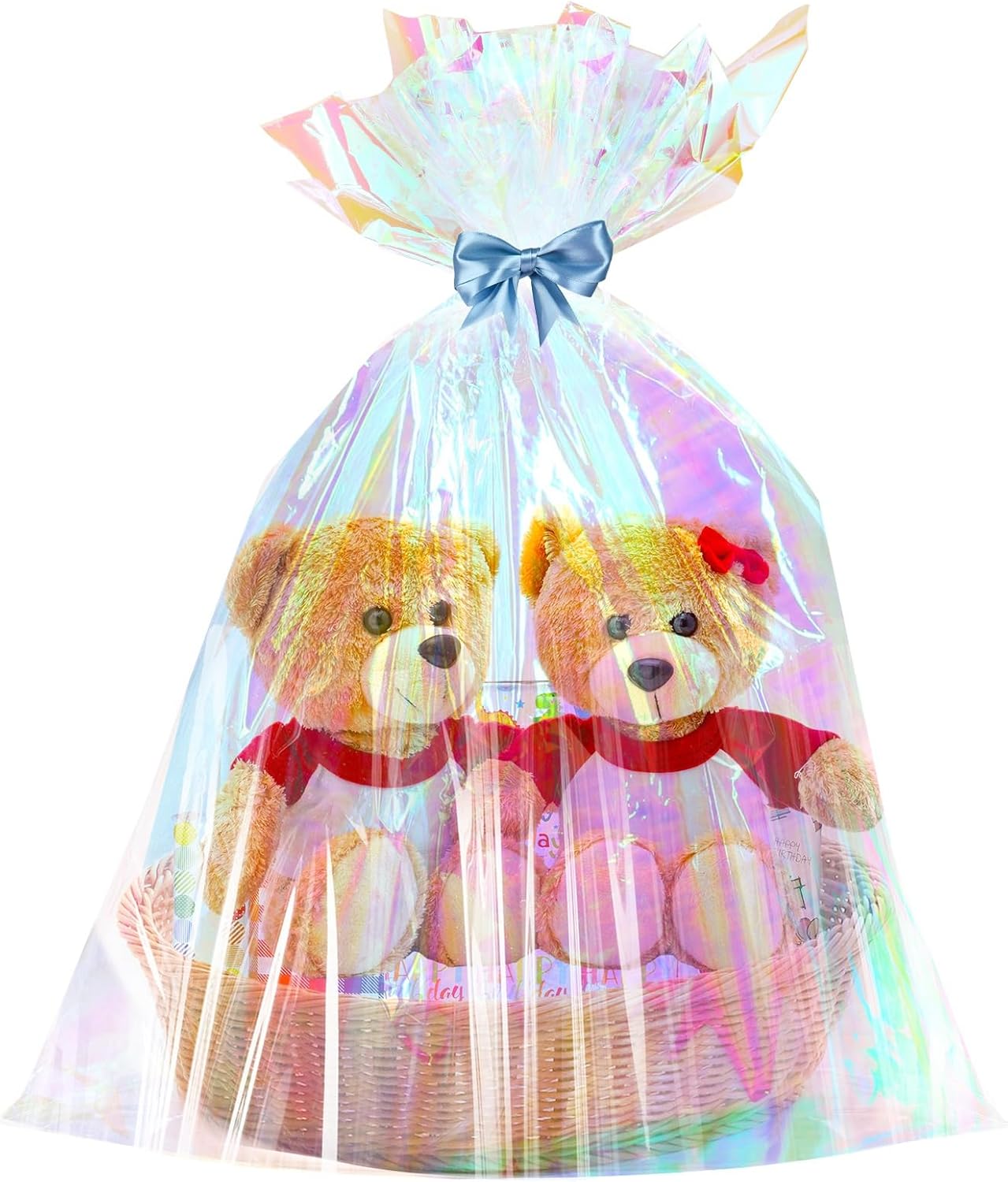 Iridescent Extra Large Cellophane Bags 40x50 Inch 3 PCS Cellophane