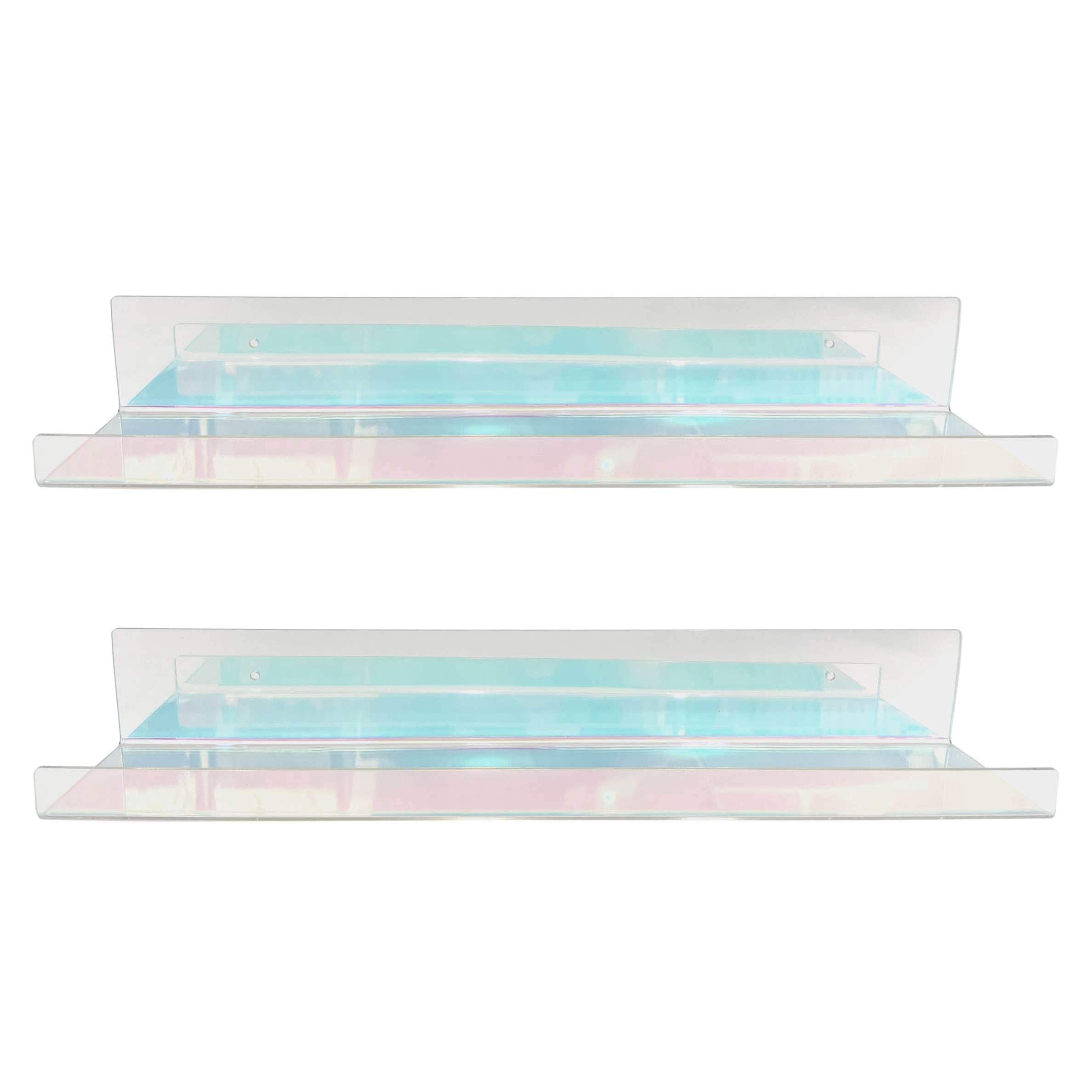 OneDesign Home Iridescent Floating Wall Shelves Set of 2 for Bedrooms and Creative Spaces