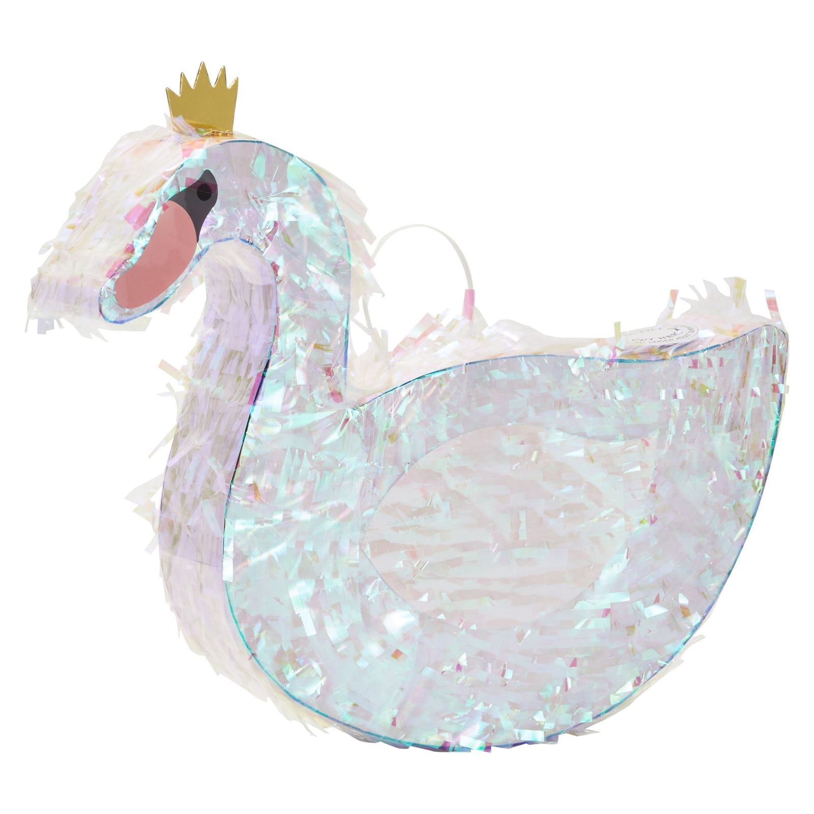 BLUE PANDA Iridescent Foil White Swan Pinata for Girls Princess Theme Birthday Party Decorations (Small, 16.25 x 14 x 3 In)