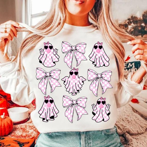 Iridescent Ghost Pumpkin , Coquette Halloween , Iridescent Ghost Pumpkin , Halloween , Girly Halloween , Cute Ghost BO120782