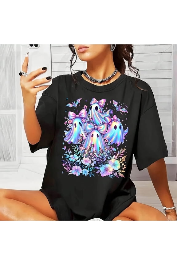 Iridescent Ghost Pumpkin S1Hirt, Coquette Halloween S1Hirt, Cute Gipookean R Neon S1Hirt253