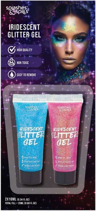 Iridescent Glitter Gel, Halloween Make Up for Adults, by Splashes & Spills