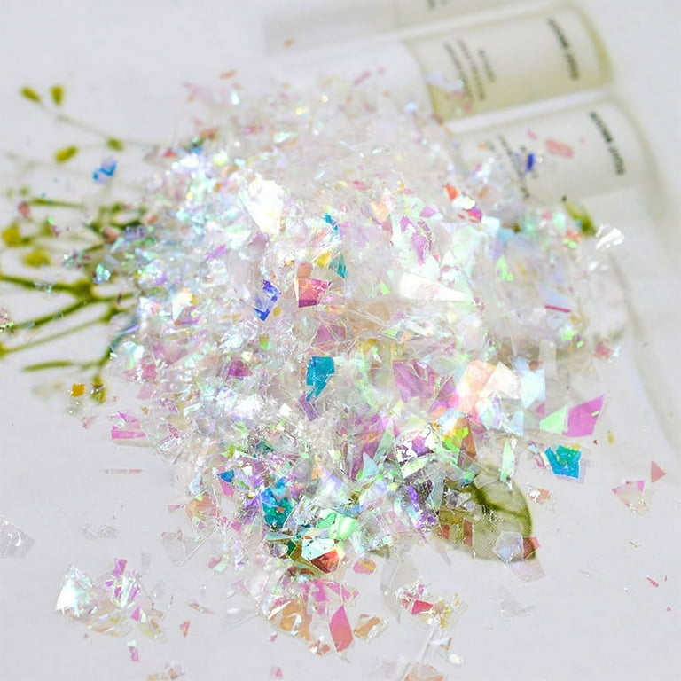 Iridescent Glitter Sequin Flakes Colorful Fluorescent Glass Paper Resin  Epoxy Manicure Accessories For DIY