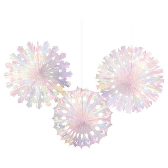 Iridescent Honeycomb Hanging Snowflakes