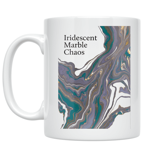 Iridescent Marble Chaos Design - Marble Aesthetic Enthusiast - 11 oz Ceramic Coffee Mug