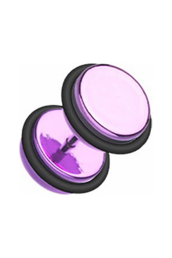 Iridescent Metallic Coat Acrylic Fake Plug with O-Rings
