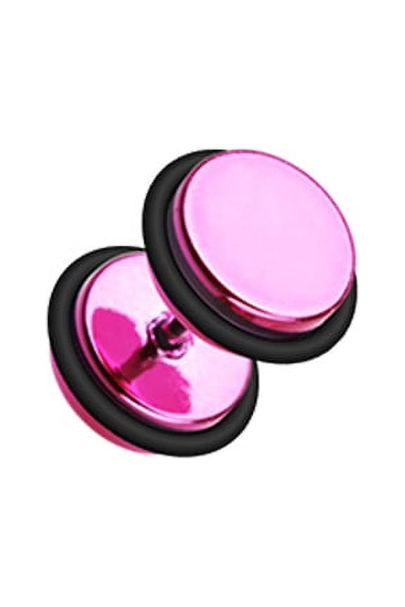 Iridescent Metallic Coat Acrylic Fake Plug with O-Rings