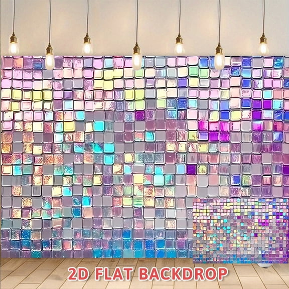 Iridescent Mosaic Backdrop, Perfect for Party Decor, Live Streaming Background, Photography Shoots, Commercial Events, Wedding Venue Decoration & Event Scene Setup
