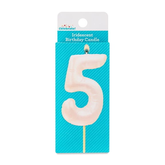 Iridescent Number 5 Birthday Candle, by Way To Celebrate