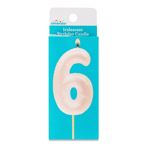 Iridescent Number 6 Birthday Candle, by Way To Celebrate