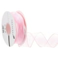 thumbnail image 1 of Iridescent Organza Ribbon Sheer Wired Shimmer Chiffon Ribbons Sparkly Fishtail Yarn Gift Ribbons with Scroll Pink, 1 of 6
