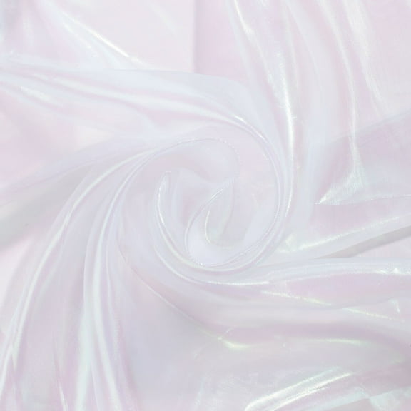 Iridescent Pearl Organza Fabric - Sheer White Nylon 59/60" By The Yard