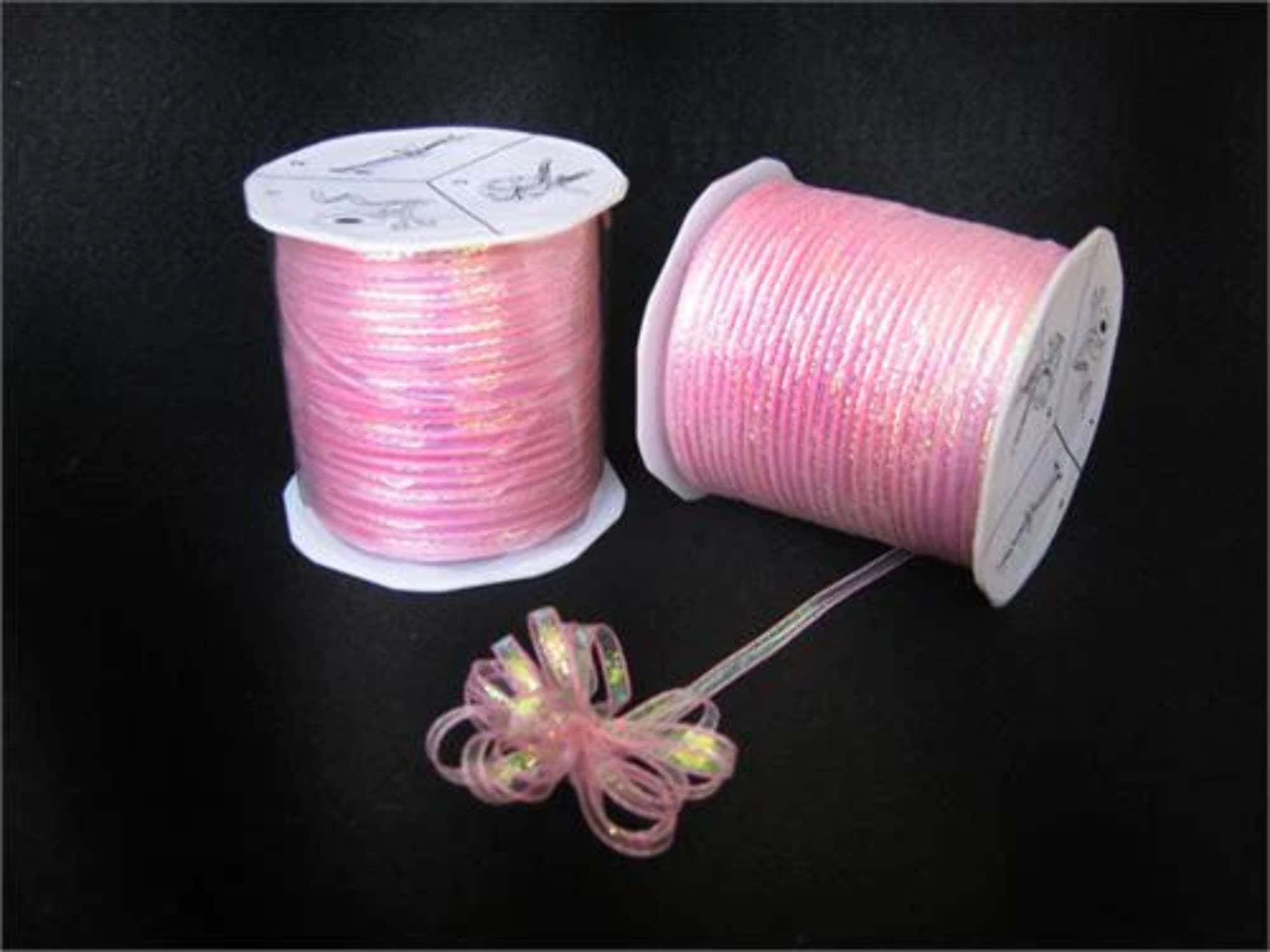 Iridescent Pink 4mmwide thin Pull Bow String Ribbon 100 Yard gift