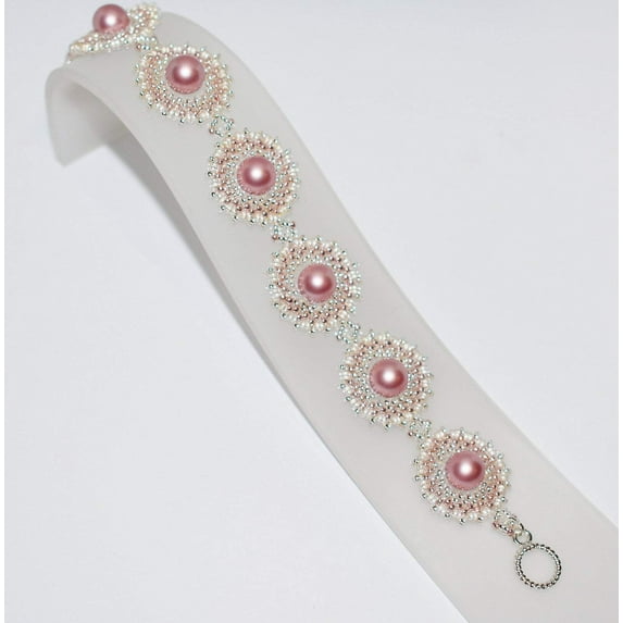 Iridescent Pink Pearl Bracelet made with Genuine Swarovski Pearls