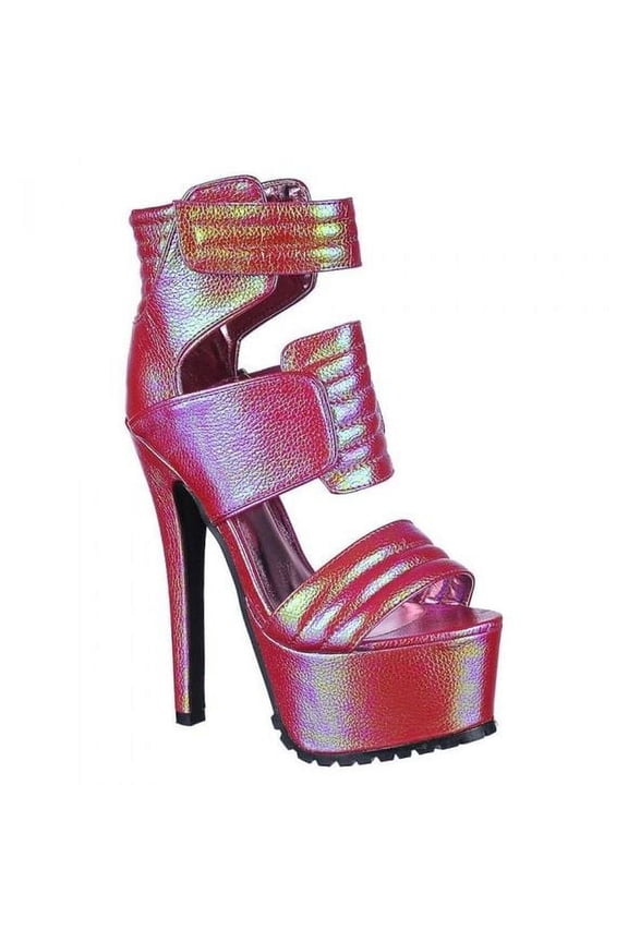Iridescent Pink Size 7 Open Toe Heel Platform Stiletto Exotic Sandals