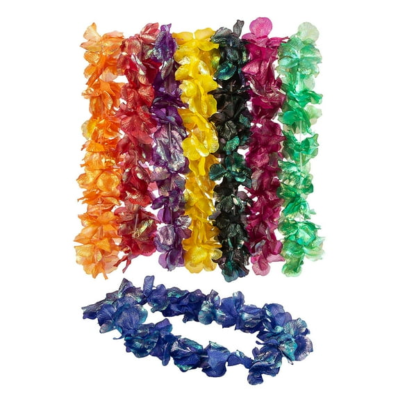 Iridescent Plastic Leis - 12 Pieces