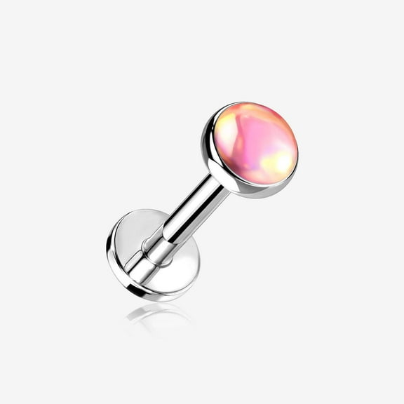 Iridescent Revo Sparkle Top Internally Threaded Steel Flat Back Stud Labret