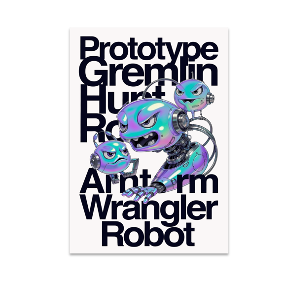Iridescent Robot Design - Robotics Enthusiast - 13x19 Poster Print