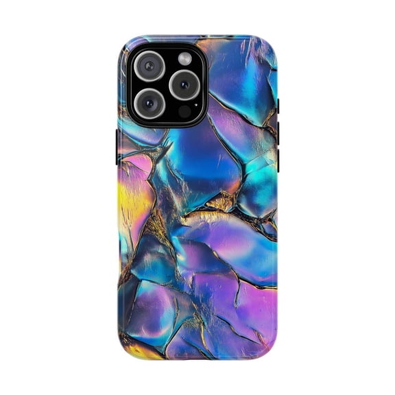 Iridescent Rock Purple Pink Opal Artistic Design Phone Case for 11 12 13 14 15 16 17 Pro Max