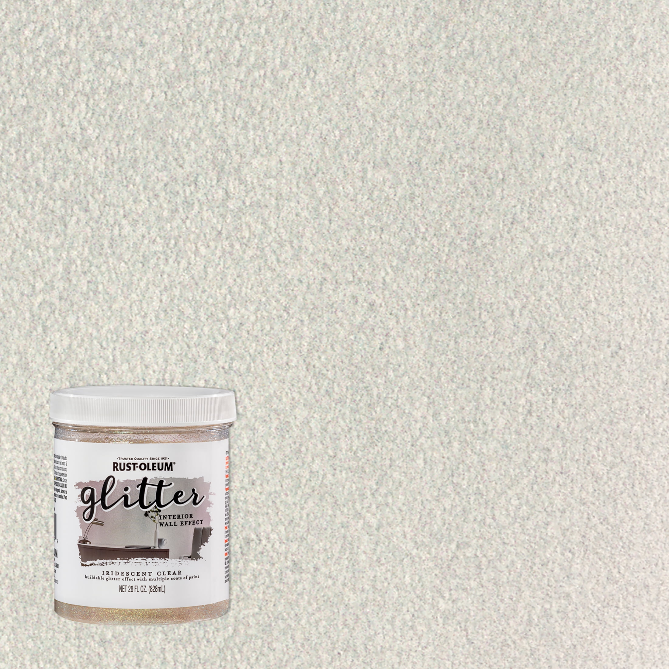 Iridescent, Rust-Oleum Specialty Glitter Interior Wall Paint, Quart -2 Pack
