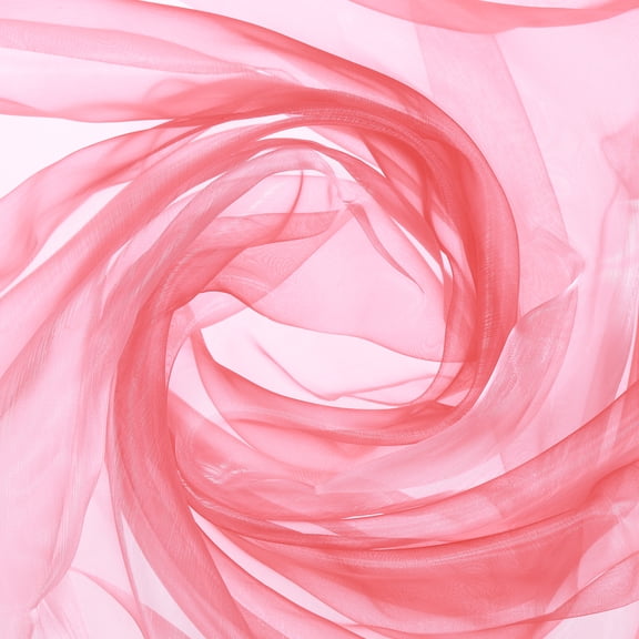 Iridescent Sheer Organza Fabric, 2 Yards x 59 Inches Solid Shiny Fabric for Wedding, Curtains, Costume, Photography Background, Gradient Watermelon Red