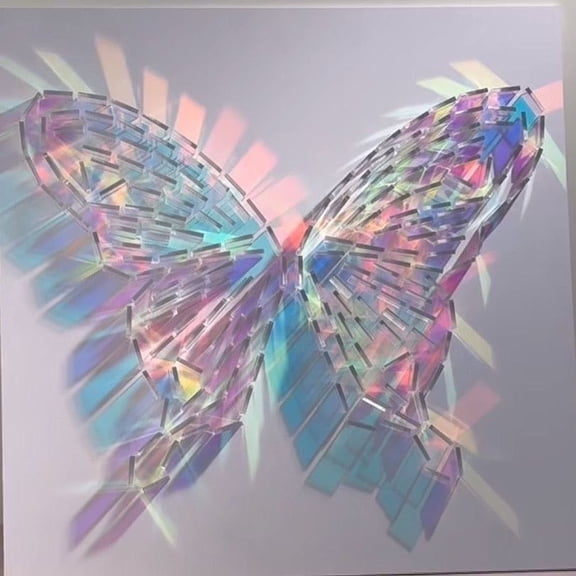 Iridescent Square Acrylic Tiles 50 Pack Double Sided Rainbow Light Transparent Sheets DIY Light Shadow Wall Art Resin Jewelry Inlay Craft Making Supplies for Artist School Handmade Project