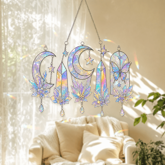 Iridescent Suncatcher Window Hanging Holographic Acrylic Rainbow Decor Gift