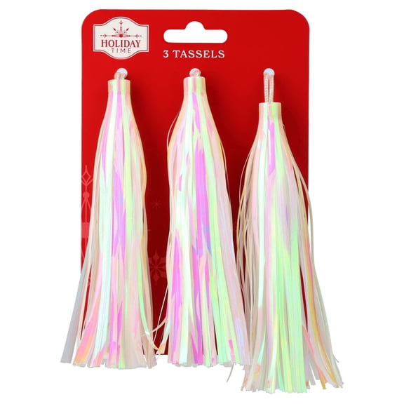 Iridescent Tassel Christmas Bows, 3 Count, by Holiday Time