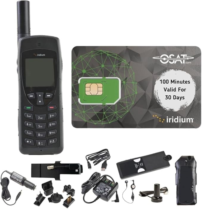 Iridium 9555 Satellite Phone | 100 Minutes |30 Day| Global Coverage | Rugged Design | Voice & SMS | Long Battery Life | Reliable Communication