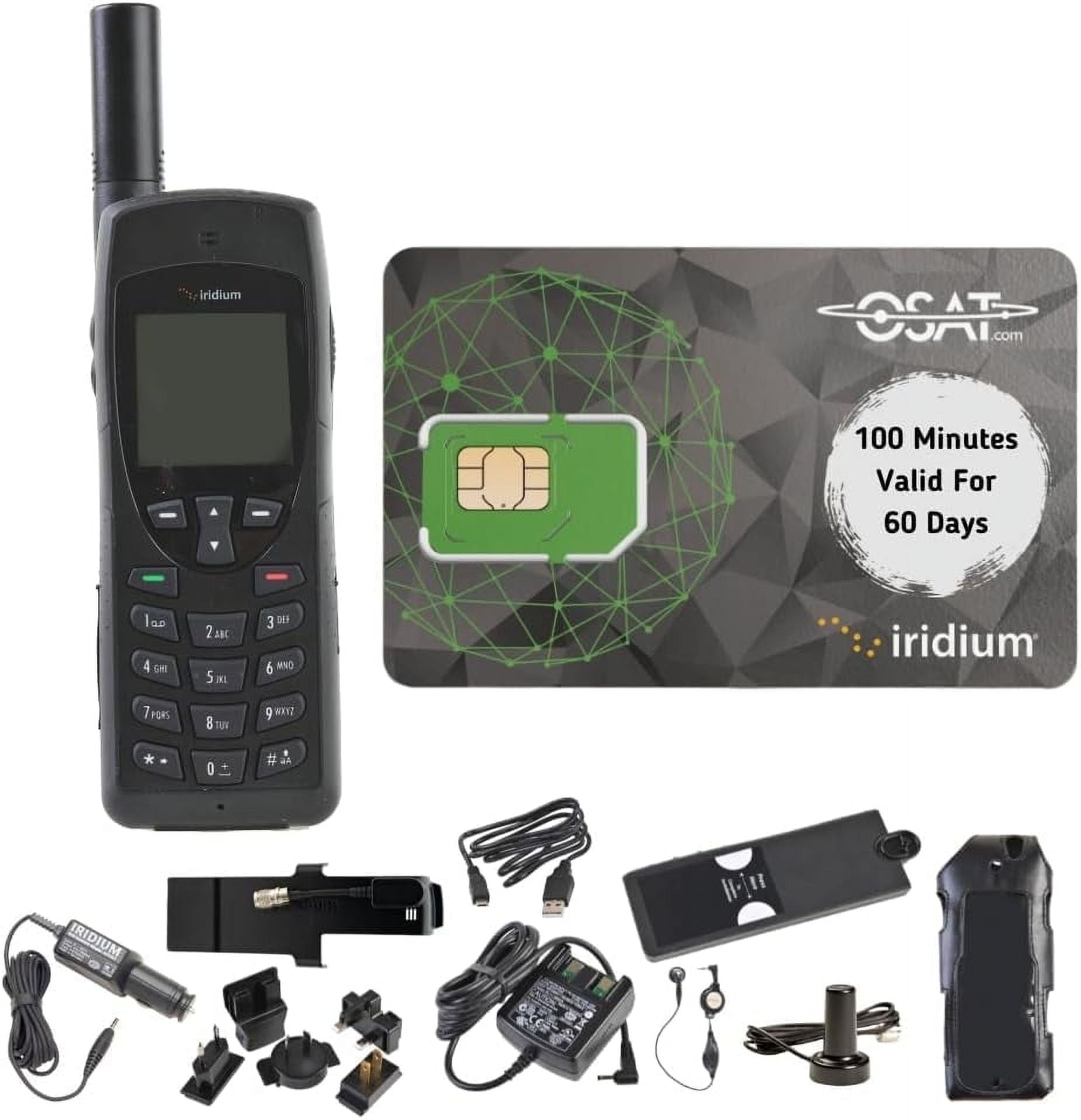 Iridium 9555 Satellite Phone | 100 Minutes | 60 Day| Global Coverage | Rugged Design | Voice & SMS | Long Battery Life | Reliable Communication