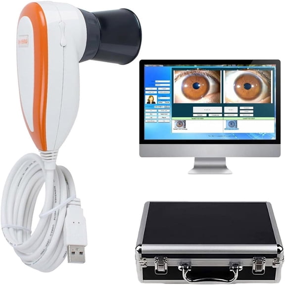 Iridology Camera, Iridology Camera for Iris Analyzer, 5.0 MP Pixels USB Left/Right Lamp Analyzer/Analysis Iridology Camera with Pro Iris Software, USB Iris Analyzer Iridology Camera