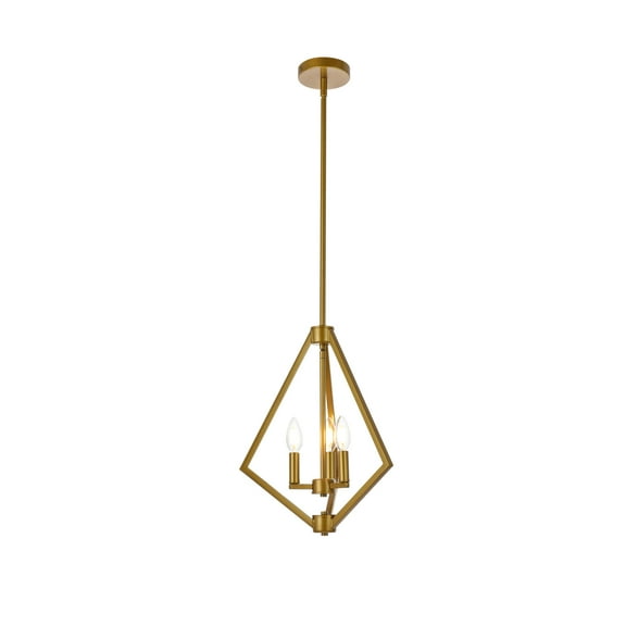 Irina 3 lights pendant in brass