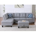 thumbnail image 1 of Modern Faux Leather Sectional Sofa with Ottoman (85×80×75cm for Single Seat) for Living Room, 1 of 17