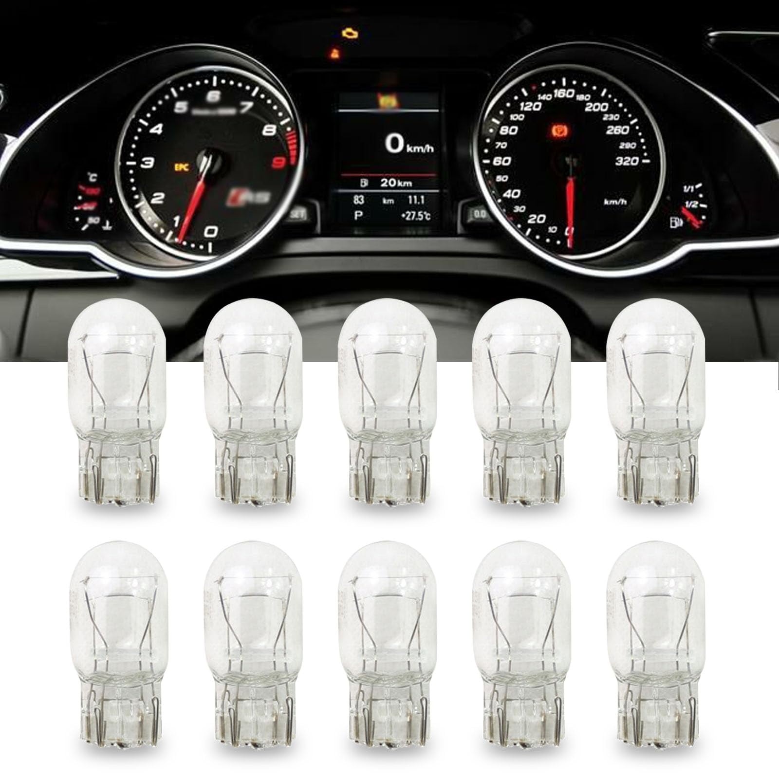 Irinidig 10 PCS T20 YPF5 1891/7443 Automobive Doublewire Brake 21/5W