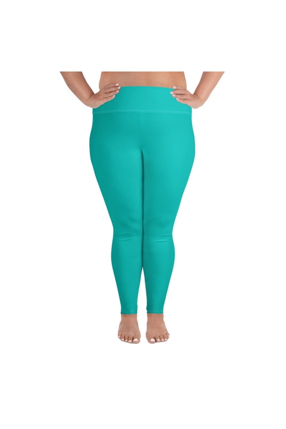 Iris Blue, Turquoise Plus Size Leggings, Turquoise Leggings for Plus Size, Big Size Turquoise Leggings, Turquoise Leggings for Big Women