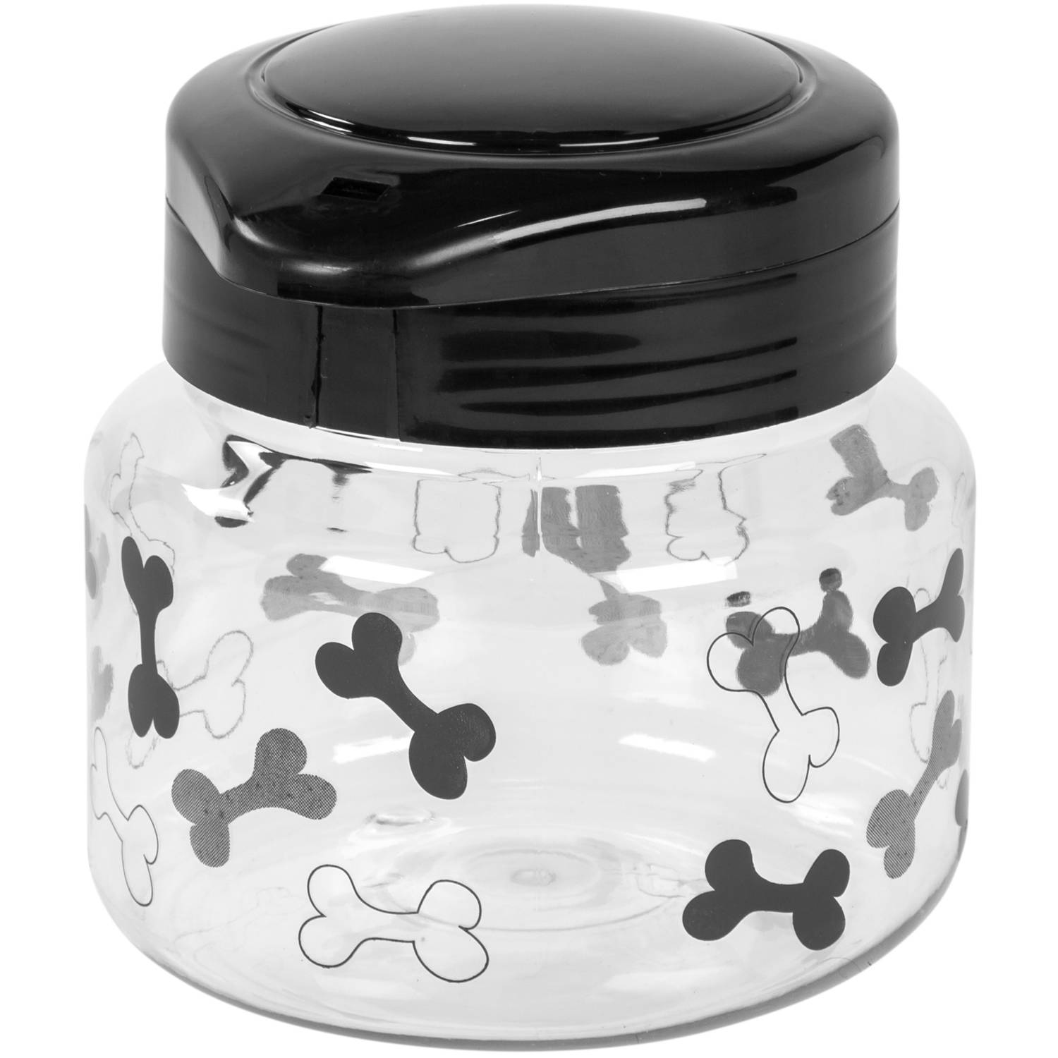 Iris Dog Treat Jar, 44 Oz, Black