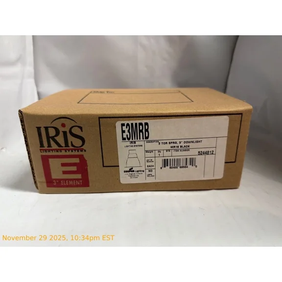 Iris E3MRB Lighting Systems 2 TOR SPRG 3" Downlight MR16 Black 5244812