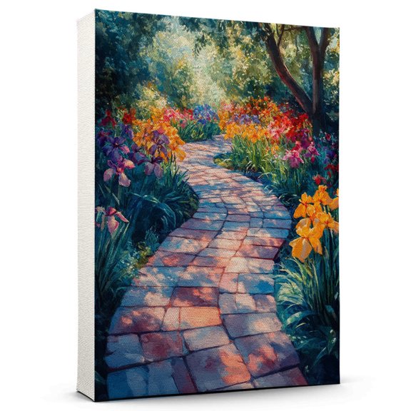 Iris Flower Canvas Wall Art 8x12 inches - French Country Watercolor Botanical Iris Flower Canvas Art for Home