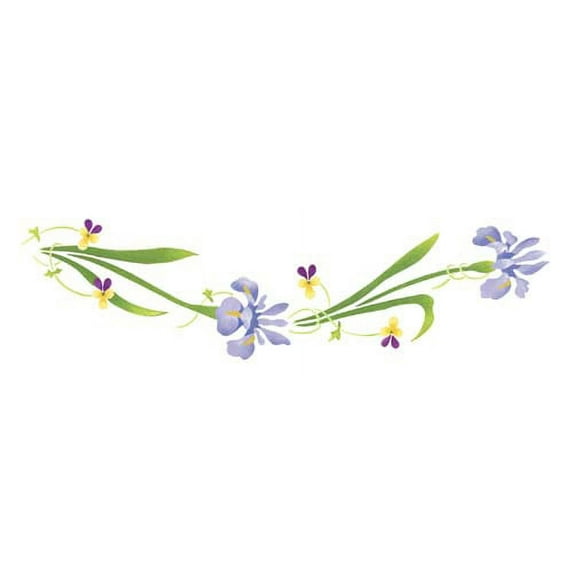 Iris Flower Wall Stencil SKU #2799 by Designer Stencils