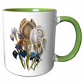 thumbnail image 1 of 3drose, Iris Flowers in Blue, Lavender, White and Dark Mauve, 11oz Two-tone Green Mug, 1 of 6