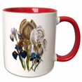 thumbnail image 1 of 3drose, Iris Flowers in Blue, Lavender, White and Dark Mauve, 15oz Two-tone Red Mug, 1 of 6