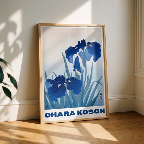 Iris Flowers Japanese Vintage Japanese Nature Minimalist Gallery Poster Unframed Paper Print