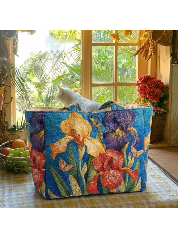Iris Garden Quilted Classic Tote Bag