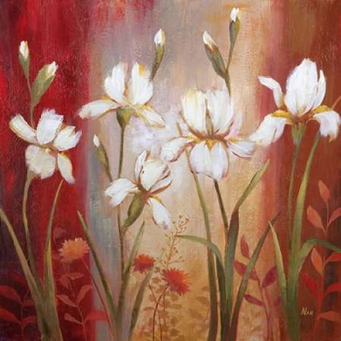 Iris In Summer Rain Canvas Art - Nan (24 x 24)
