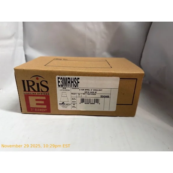 Iris Lighting Systems E3MRHSF 2 TOR SPRG 3" Downlight MR16 Haze SF 5243488
