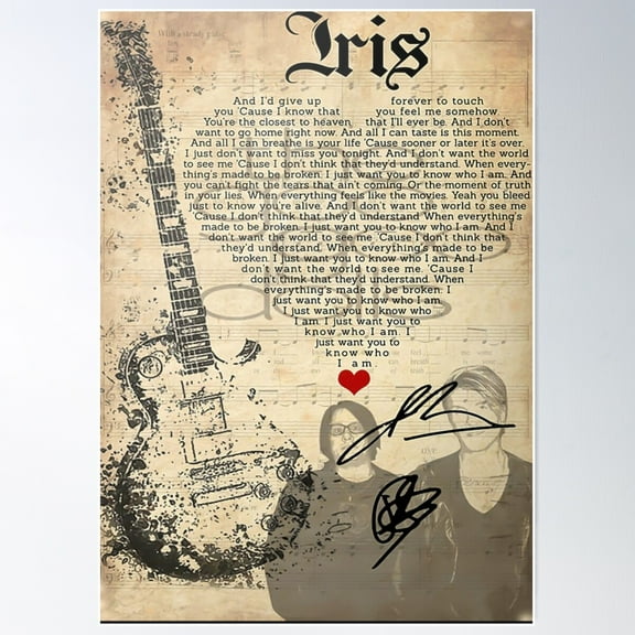 Iris Lyric Poster Poster Wall Art, Modern Wall Decor For Living Room Bedroom, 16x24 UNFRAMED